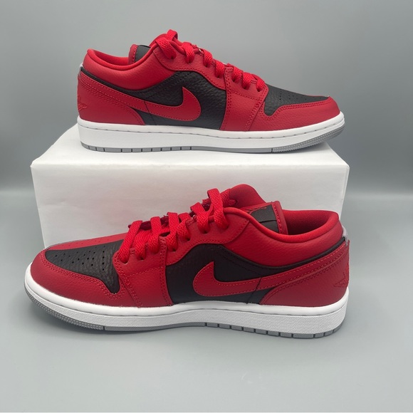 New Nike Air Jordan 1 Low SE Gym Red/Black/White/Cement Grey #Women's - Picture 4 of 16